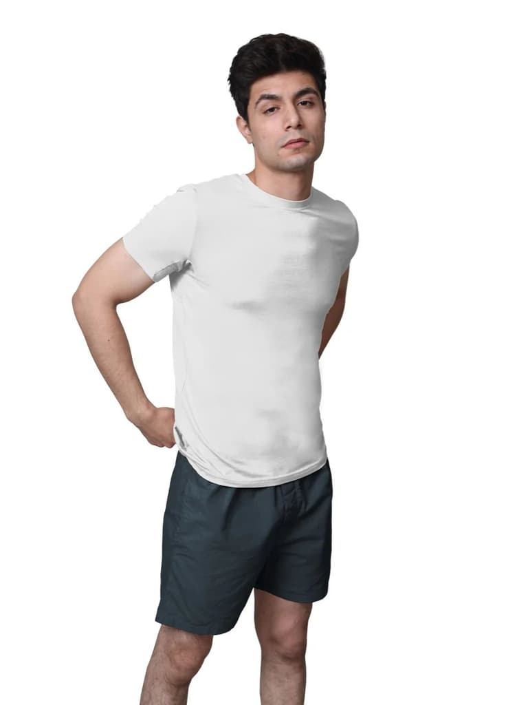 Men's Summer Essentials - Boxer Shorts + Undershirt — White; Hawaiian Blue / S / S