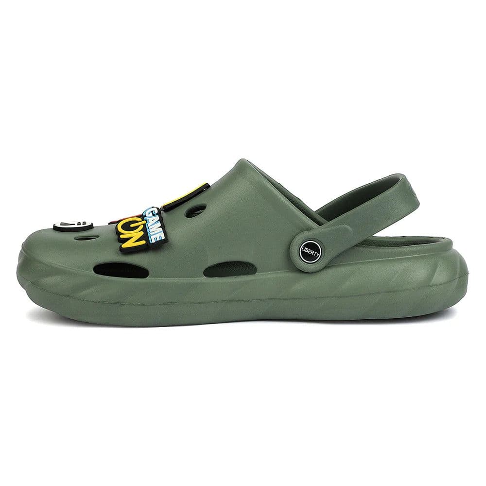 A-HA Olive Green Casual Clogs for Men BEACHWALKM by Liberty — photo 3