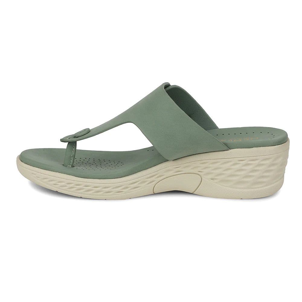 Healers Sea Green Wedge Heel Sandal For Women ZQ-FD-51 By Liberty — photo 3