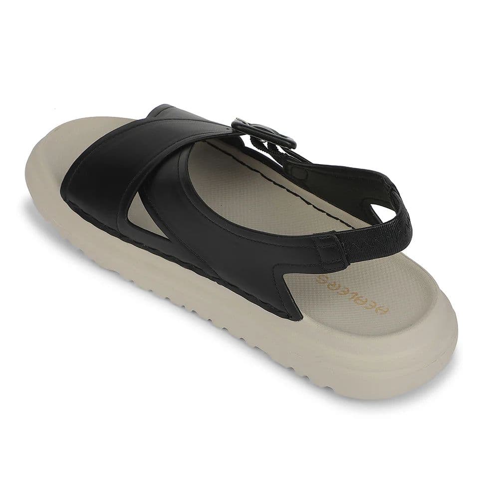 Healers Black Casual Flat Sandal for Women ZQ-DMSN-06 by Liberty — photo 4