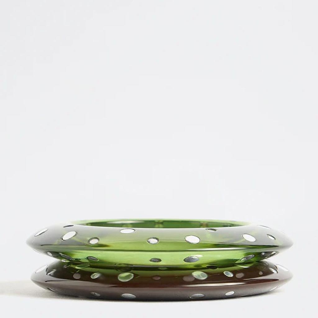 Westside Accessories Green and Brown Studded Bangles – Pack of 2