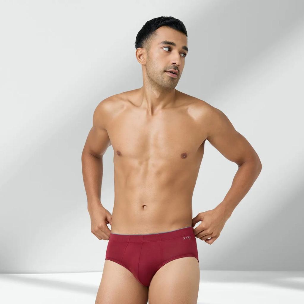Super Combed Cotton-Modal Briefs - Bold Burgundy — photo 6