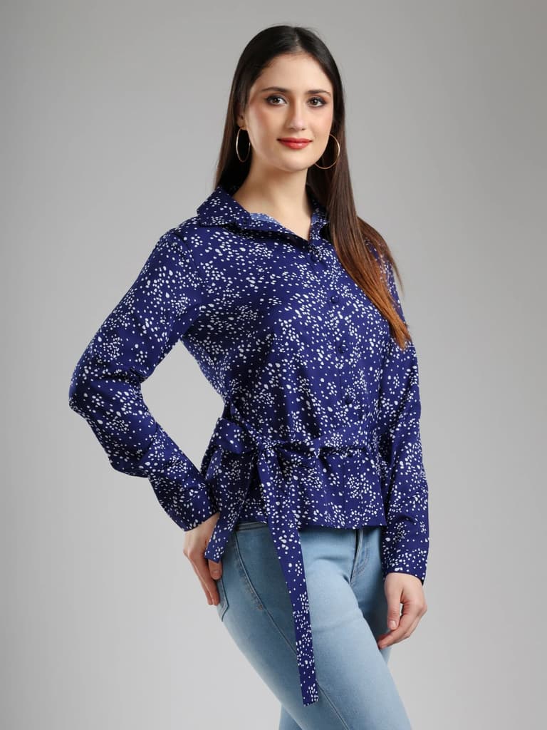 Zivara chic printed shirt - Navy — photo 3