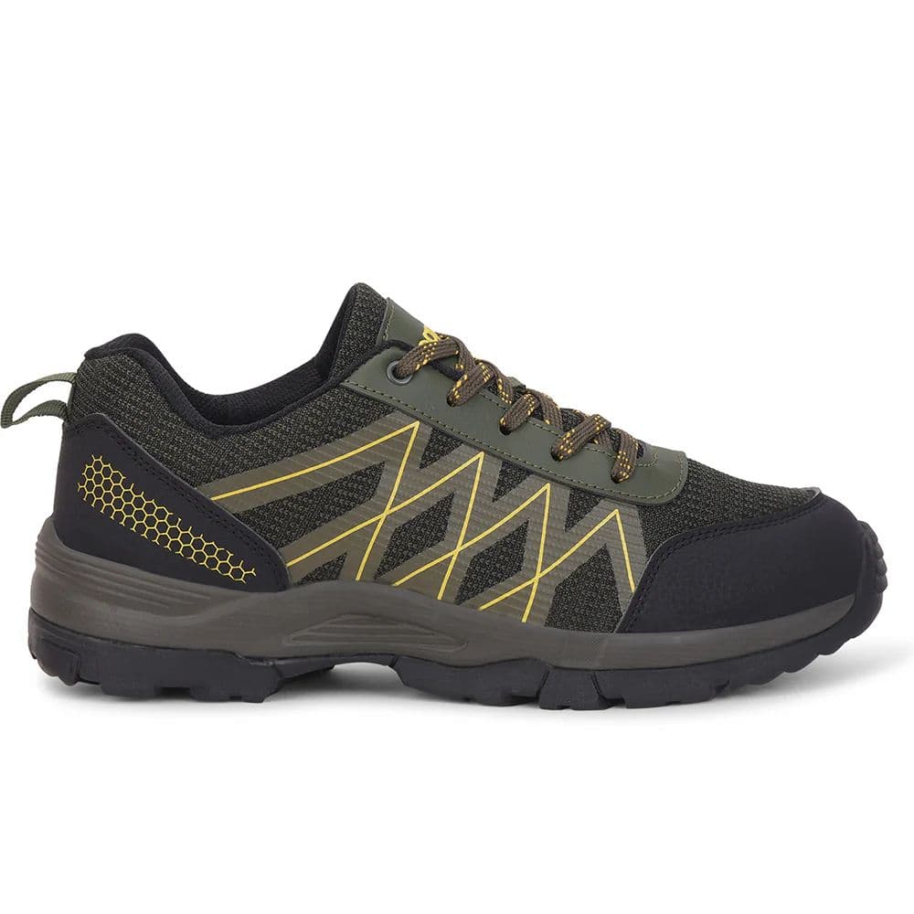 Leap7x Olive Green Sports Lace-Up Trekking Shoes For Men MOUNTAIN2E By Liberty — photo 2