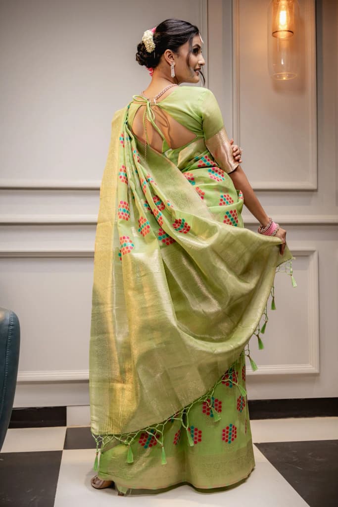 Mimosa Women's Woven Design Banarasi Style Art Silk Saree With Blouse Piece : SA00001595PSFREE — photo 10