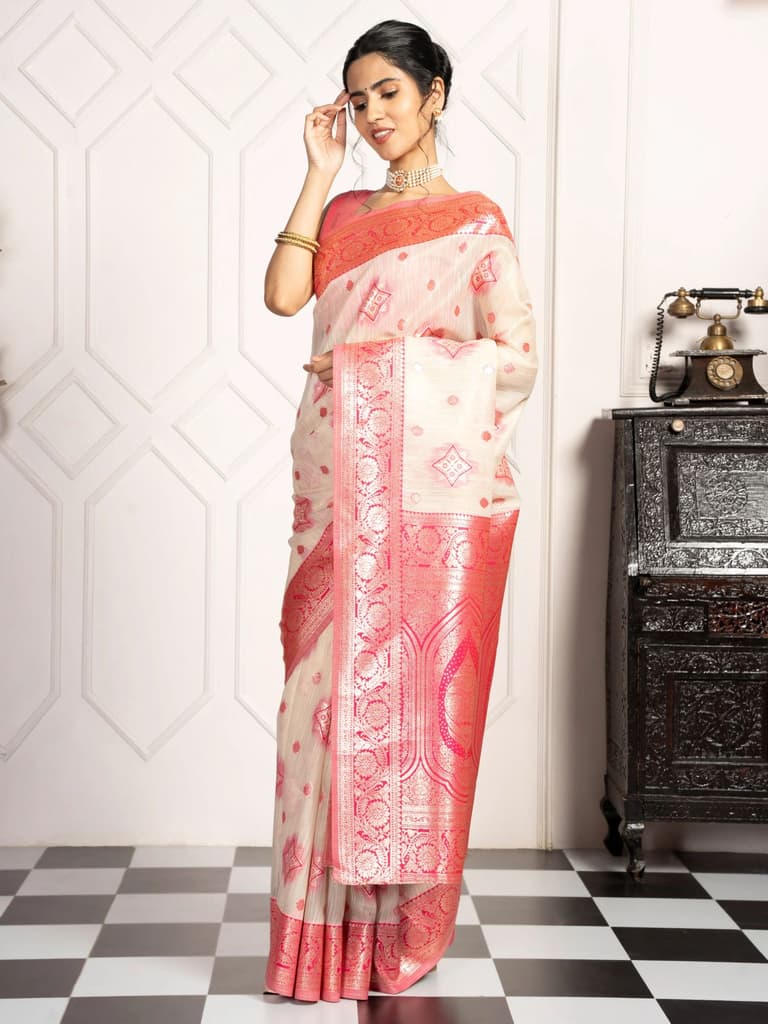 Mimosa Women's Woven Design Kanjivaram Style Art Silk Saree With Blouse Piece : SA00002068HWFREE — photo 3
