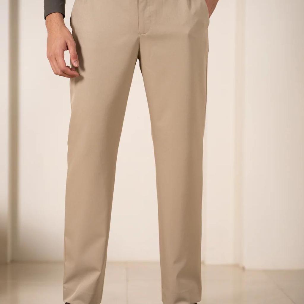 Uncommon Beige 247 Relaxed Fit Smart Formal Trousers