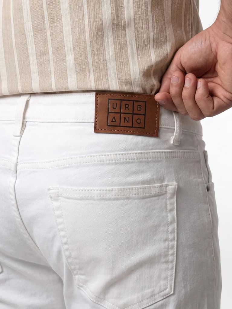 Plus Men's White Relaxed Fit Washed Denim Jeans Non-Stretchable — photo 6