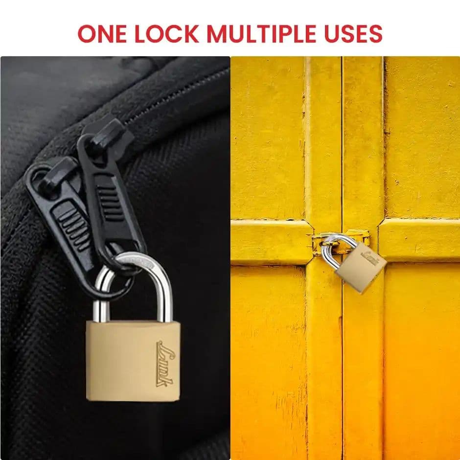 Link PT-20 Small Brass Travel Lock | Compact & Durable | 3 Keys | 15-Year Warranty — photo 2