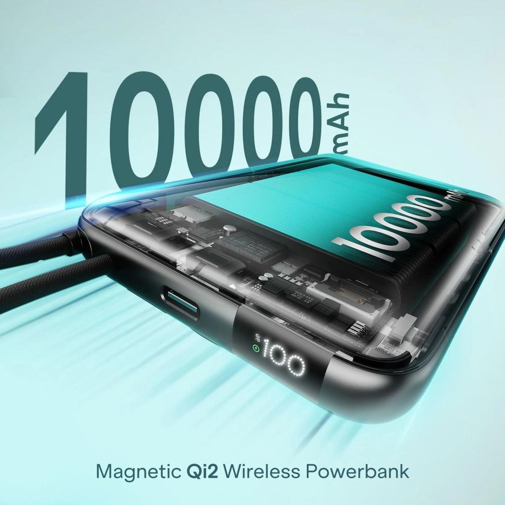 Energyshroom PB330 Pro Magnacharge | 10000mAh Qi2 Magnetic Wireless Powerbank with 15W Wireless Charging, 22.5W Wired Fast Charging & Foldable Stand