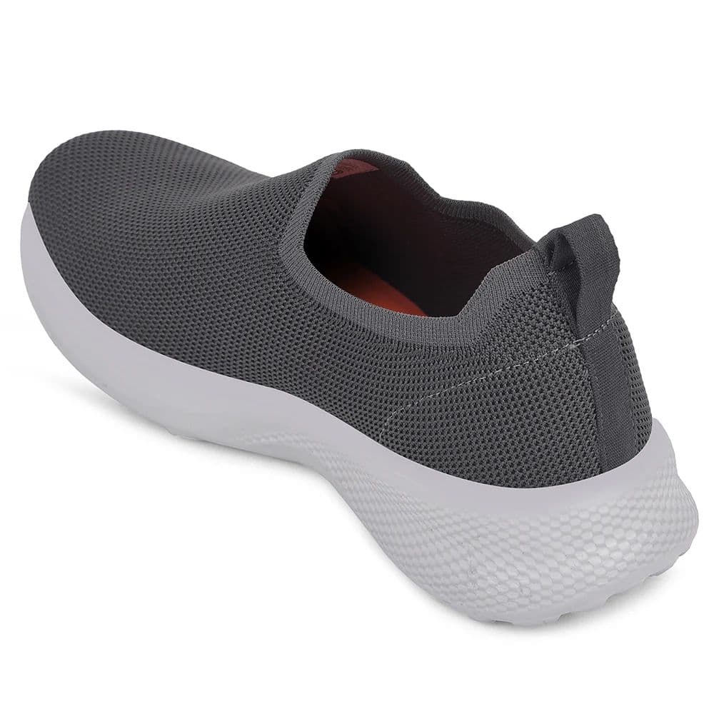Leap7x Grey Sports Non Lacing Walking Shoes For Men GHD-89E By Liberty — photo 5