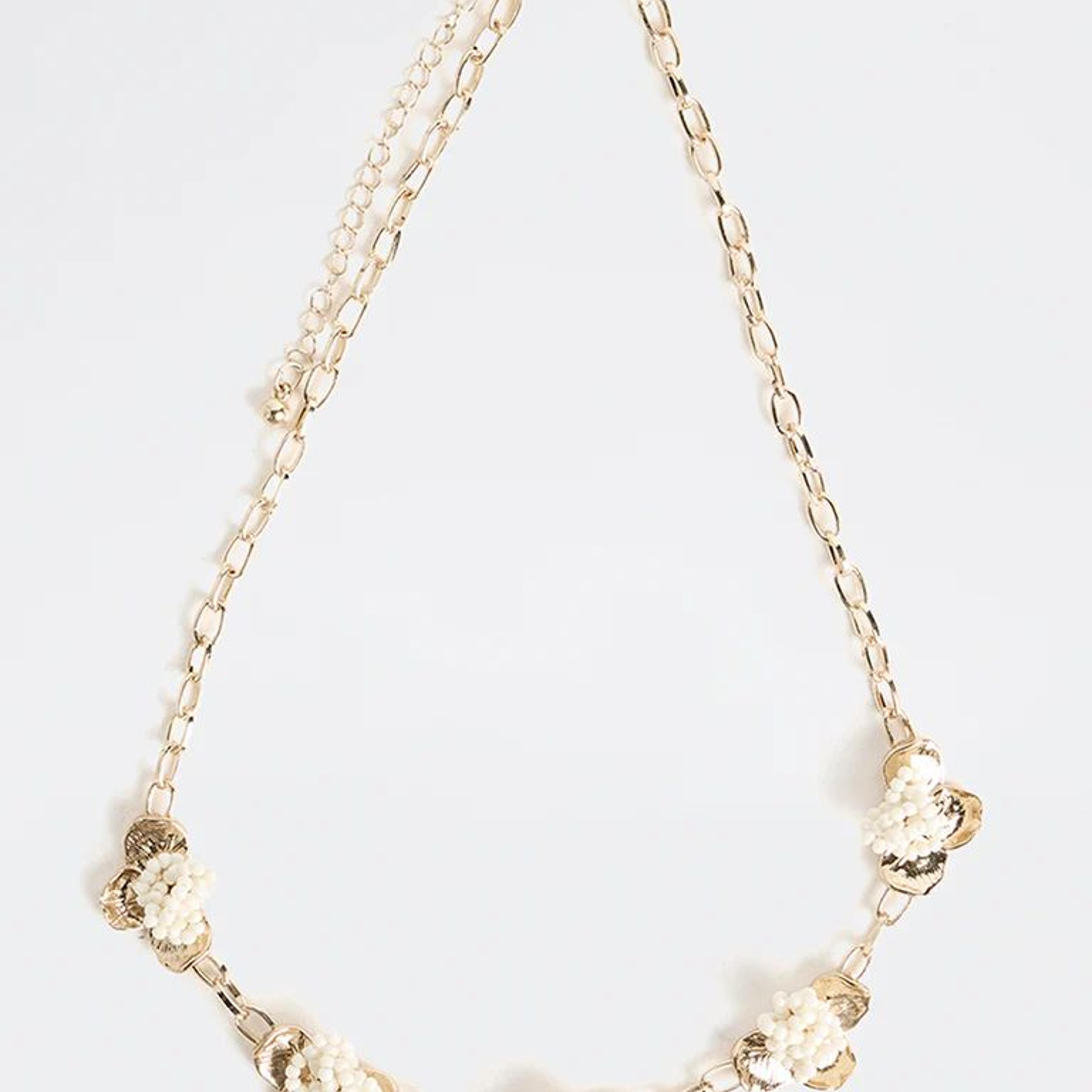 Westside Accessories Gold Floral Beaded Statement Necklace