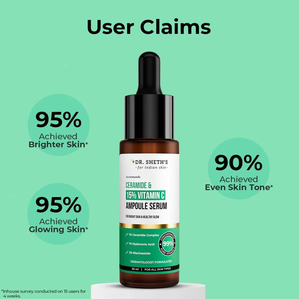 Non-Irritating Ceramide & 15% Vitamin C Ampoule Serum - 30ml