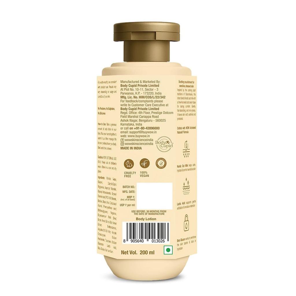 Vegan Nordic Oat Milk Soothing Body Lotion Soothes & Nourishes Dry