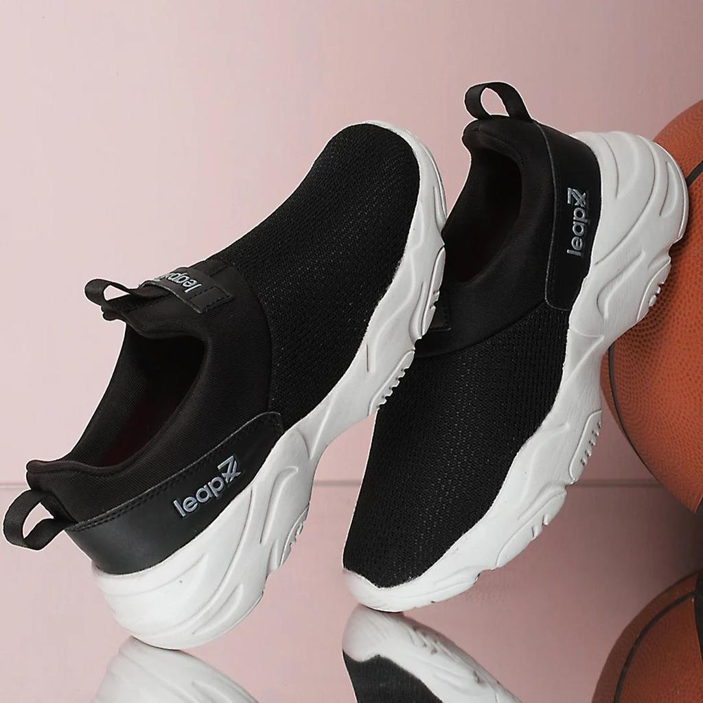 Leap7x Black Sports Non Lacing Walking Shoes For Women JIMNY-61E By Liberty — photo 4
