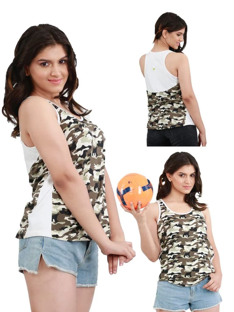 Camouflage Printed Bamboo Tank Top For Women (Pack of 2) — photo 3