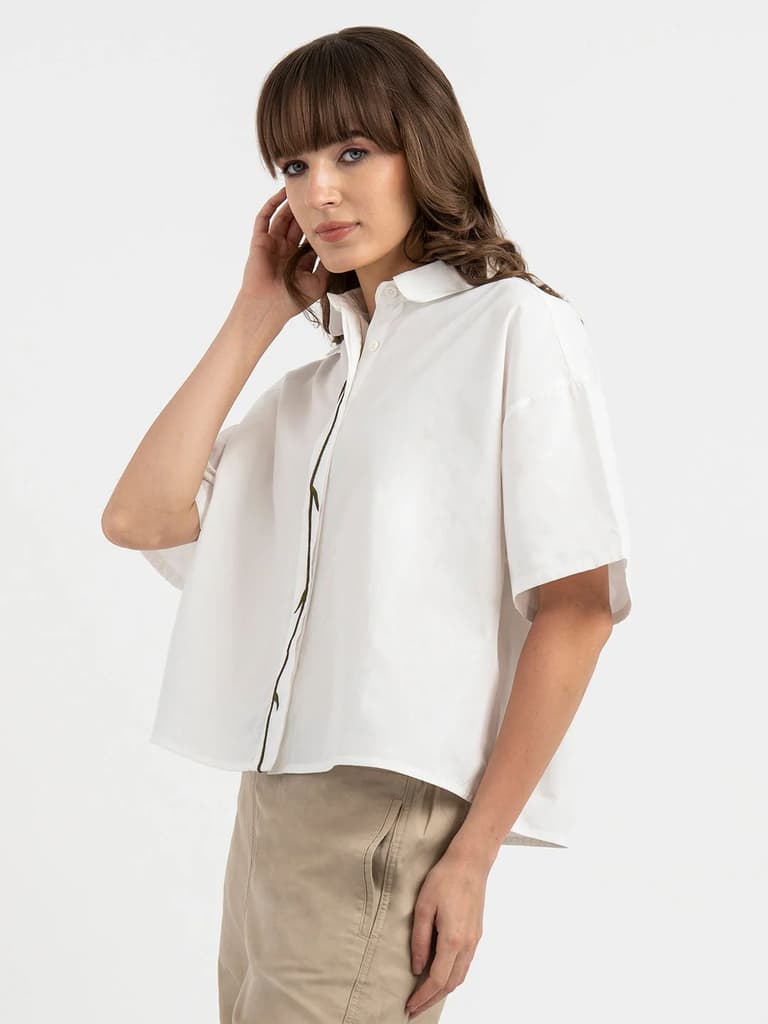 Shirts for Women in White | Casual Cotton Shirt — photo 2