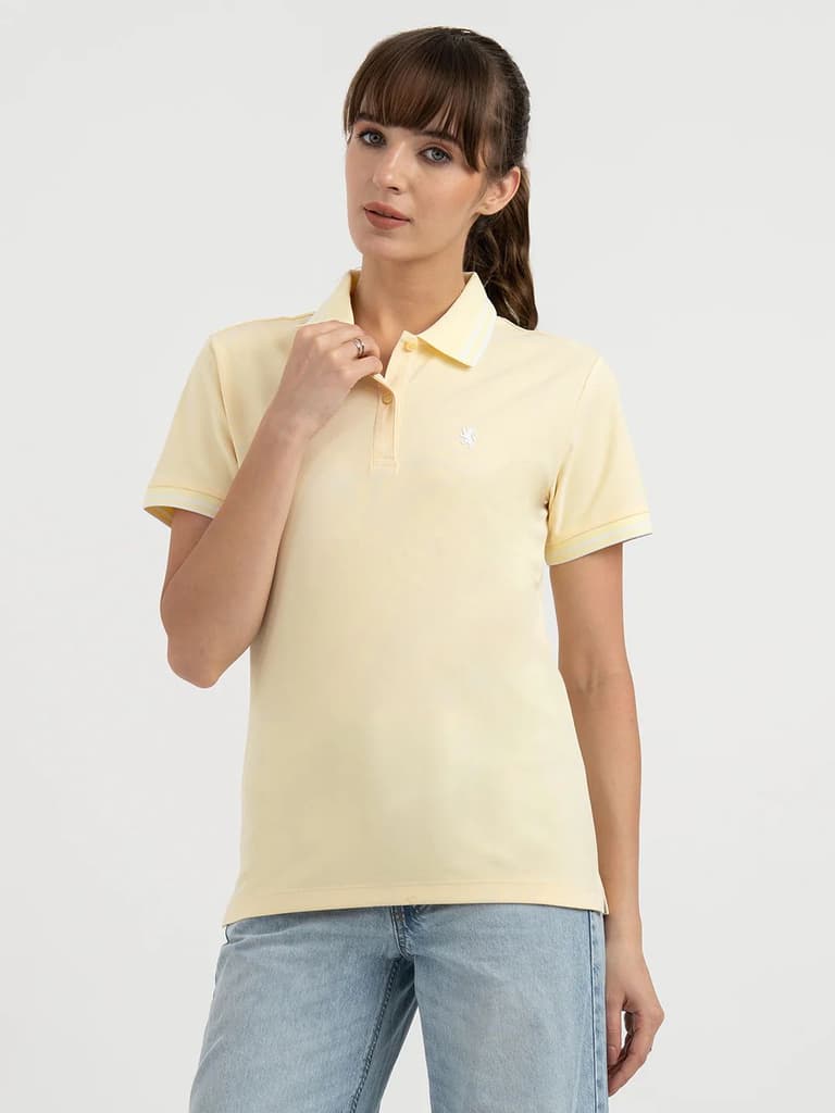 Polo T Shirts for Women in Pastel Yellow — S / Pastel Yellow