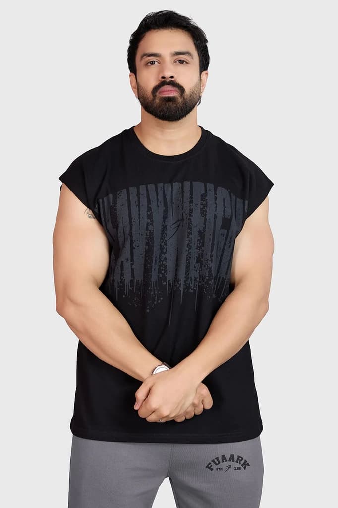Heavyweight Capsleeves Tank Black — XS