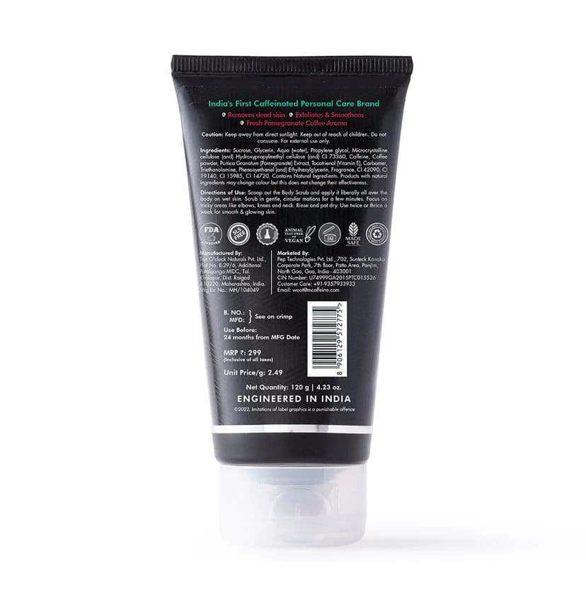 Coffee Sugar Body Scrub with Pomegranate - 120 g