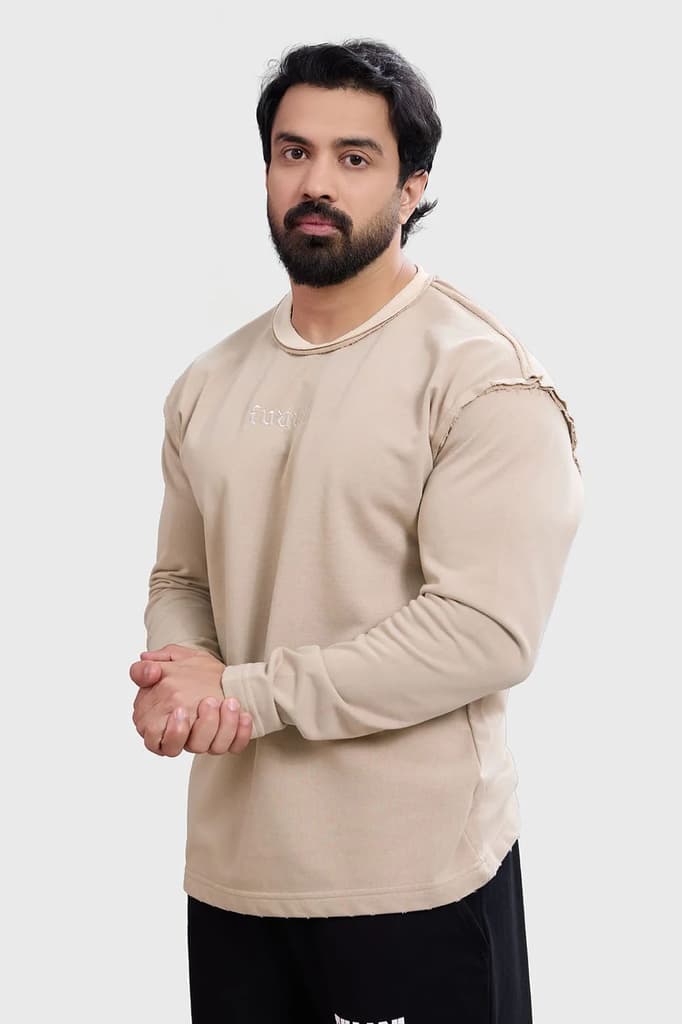 Shell Raw Sweatshirt Beige — photo 2