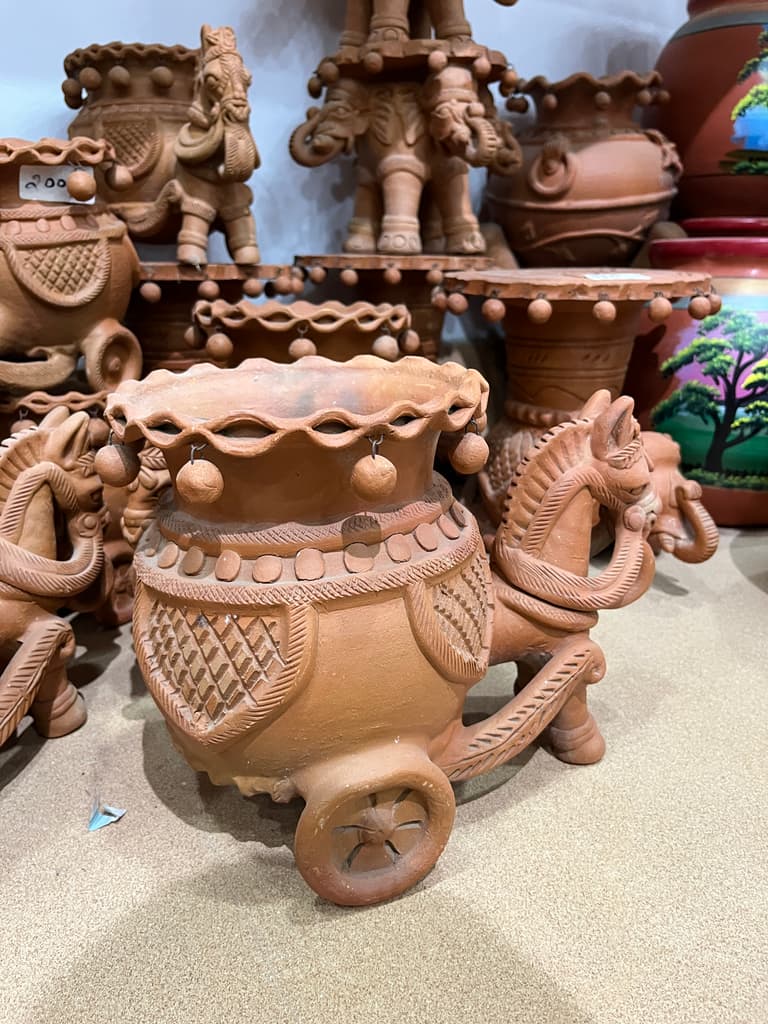 Clay Pottery Vase | Handcrafted | Ceramic | Brown