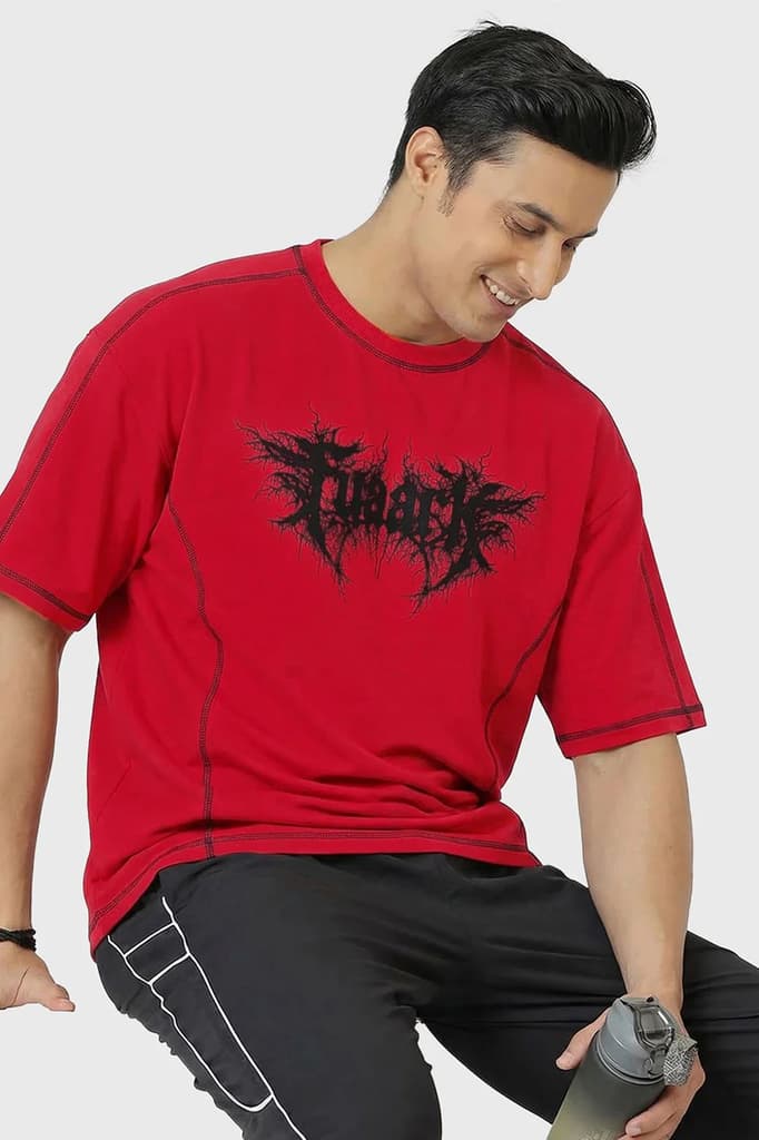 Primal Code Oversized T-shirt Red — photo 3