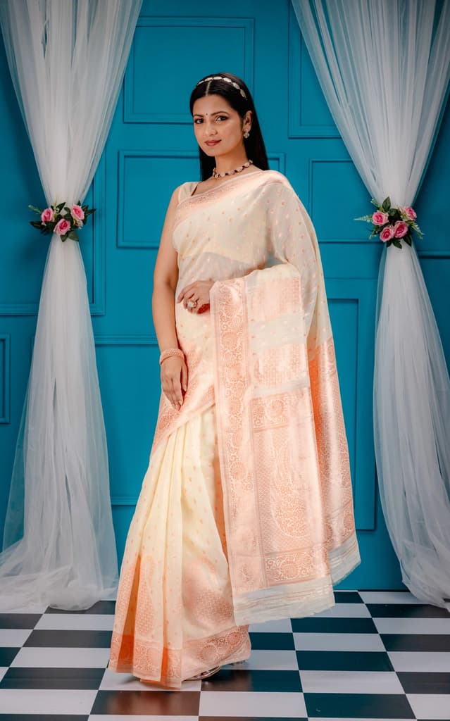 Mimosa Women's Woven Design Banarasi Style Art Silk Saree With Blouse Piece : SA00001779HWFREE — photo 4