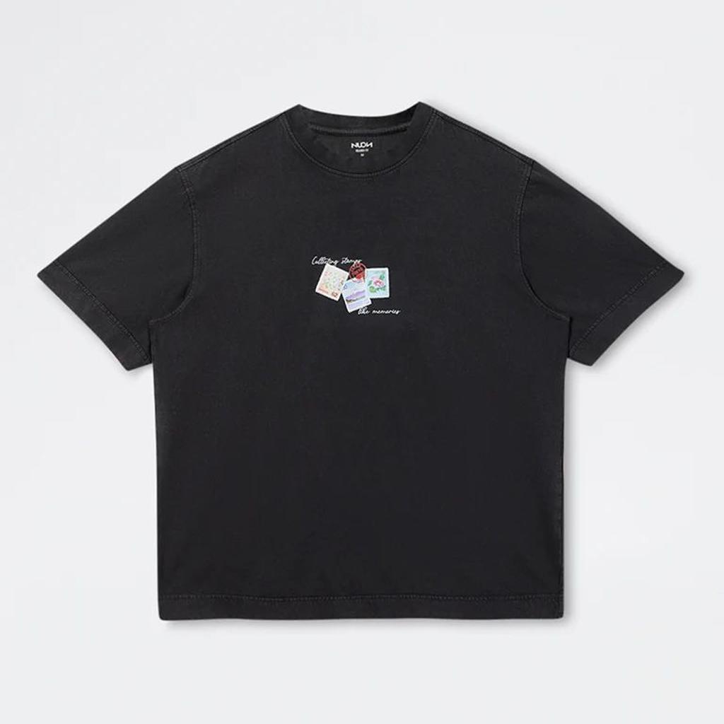 Nuon Charcoal Printed Relaxed-Fit Cotton T-Shirt