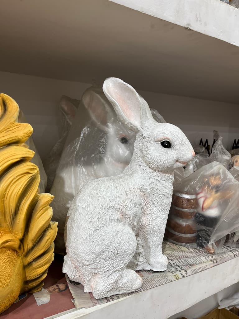White Bunny Rabbit Figurine | Decoration | Plastic | White