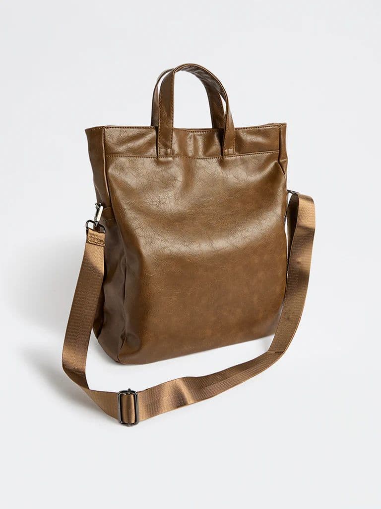 Westside Brown Textured Tote Bag — photo 2