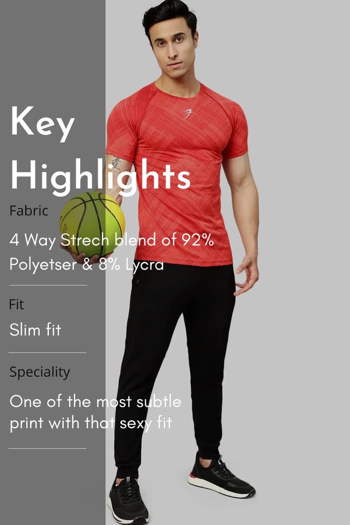 Ozone Jacquard T-shirt Red — photo 5