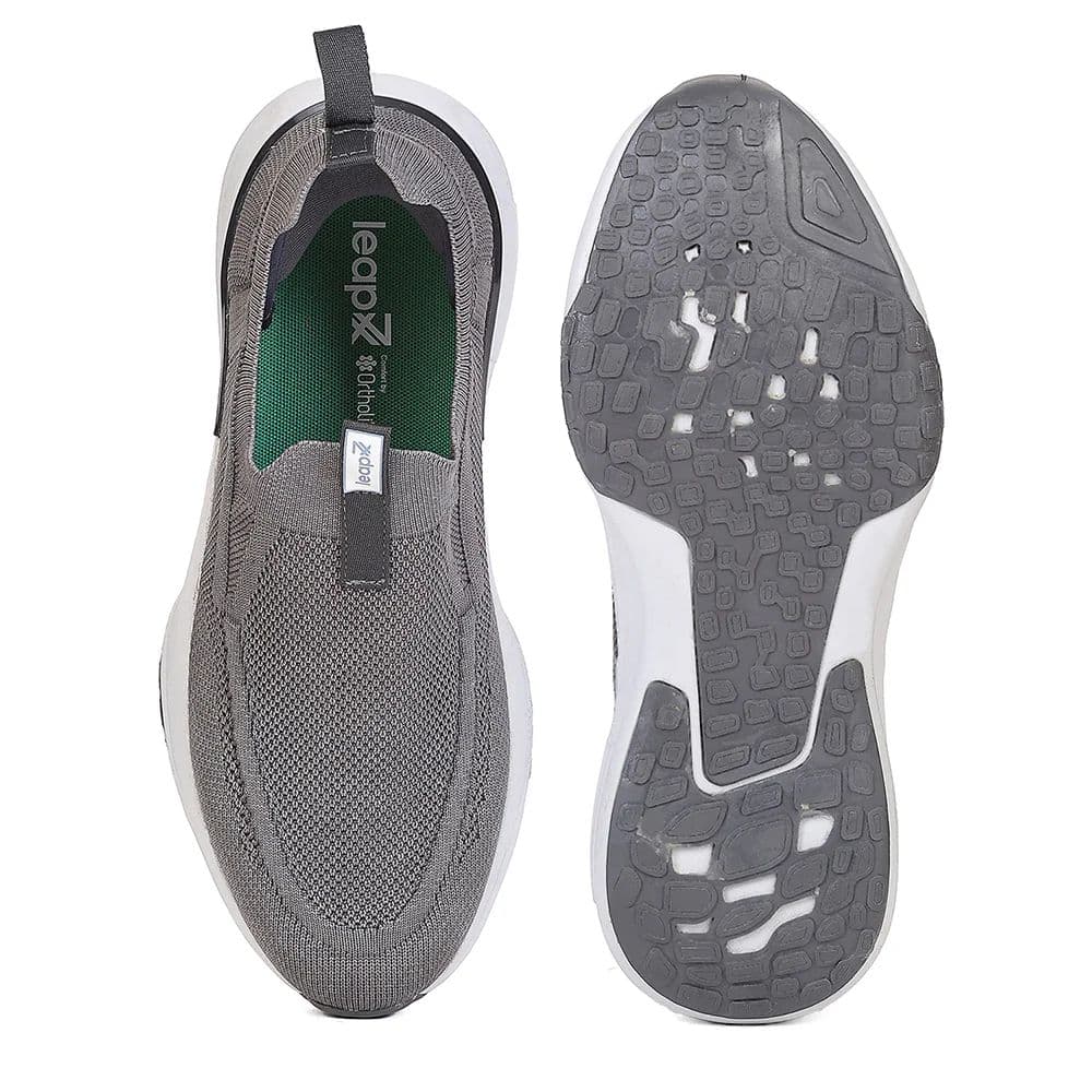 Leap7X by Liberty Men's CHICAGO-1 Dark Grey Slip-On Walking Shoes - EAZYGO Technology with Ortholite Insole — photo 4