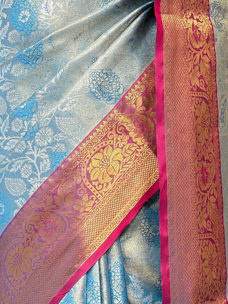 MIMOSA Women's Woven Design Kanjivaram Style Art Silk Saree with Blouse Piece - Ananda (SA00002476ANFREE) — photo 6