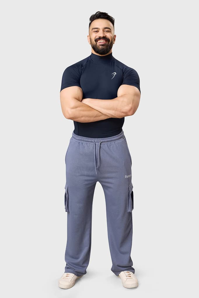 High Neck Compression T-shirt Navy — photo 3