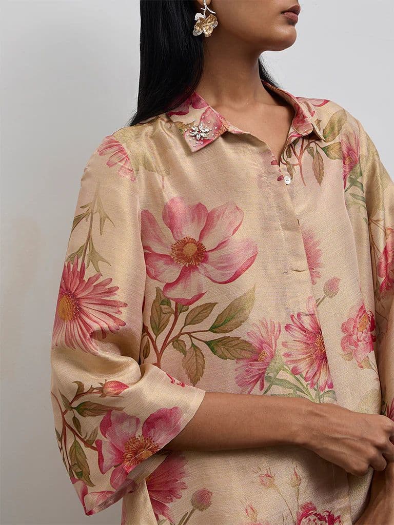 Vark Beige Floral Pattern Co-ord Set — photo 3