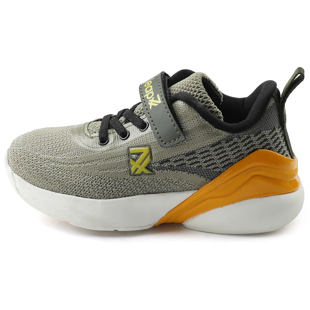 Leap7x Olive Green Sports Lacing Running Shoes For Kids COVER-02 By Liberty — photo 3