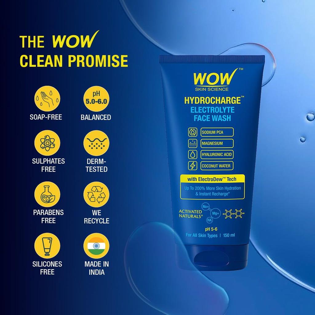 HydroCharge Electrolyte Face Wash Intense Hydration Cleanser