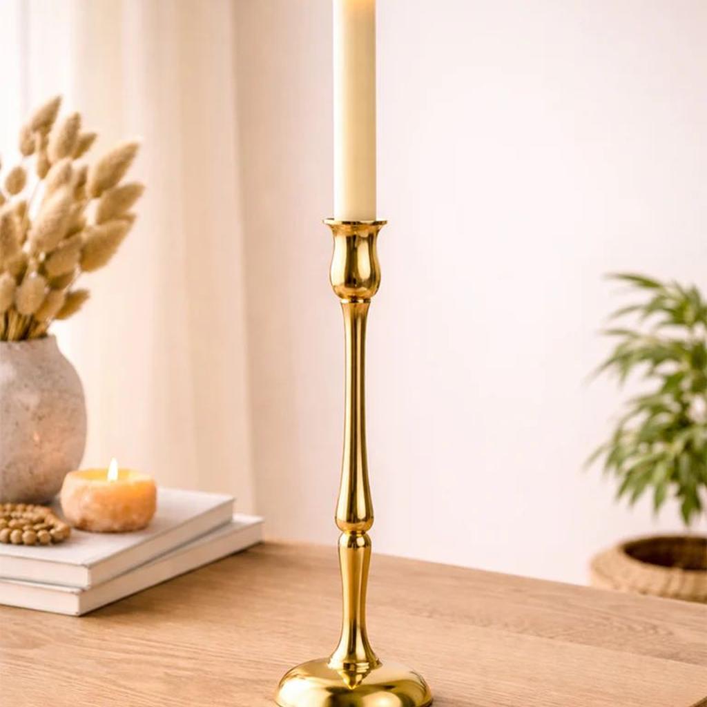 Westside Home Gold Tapered Candle Holder