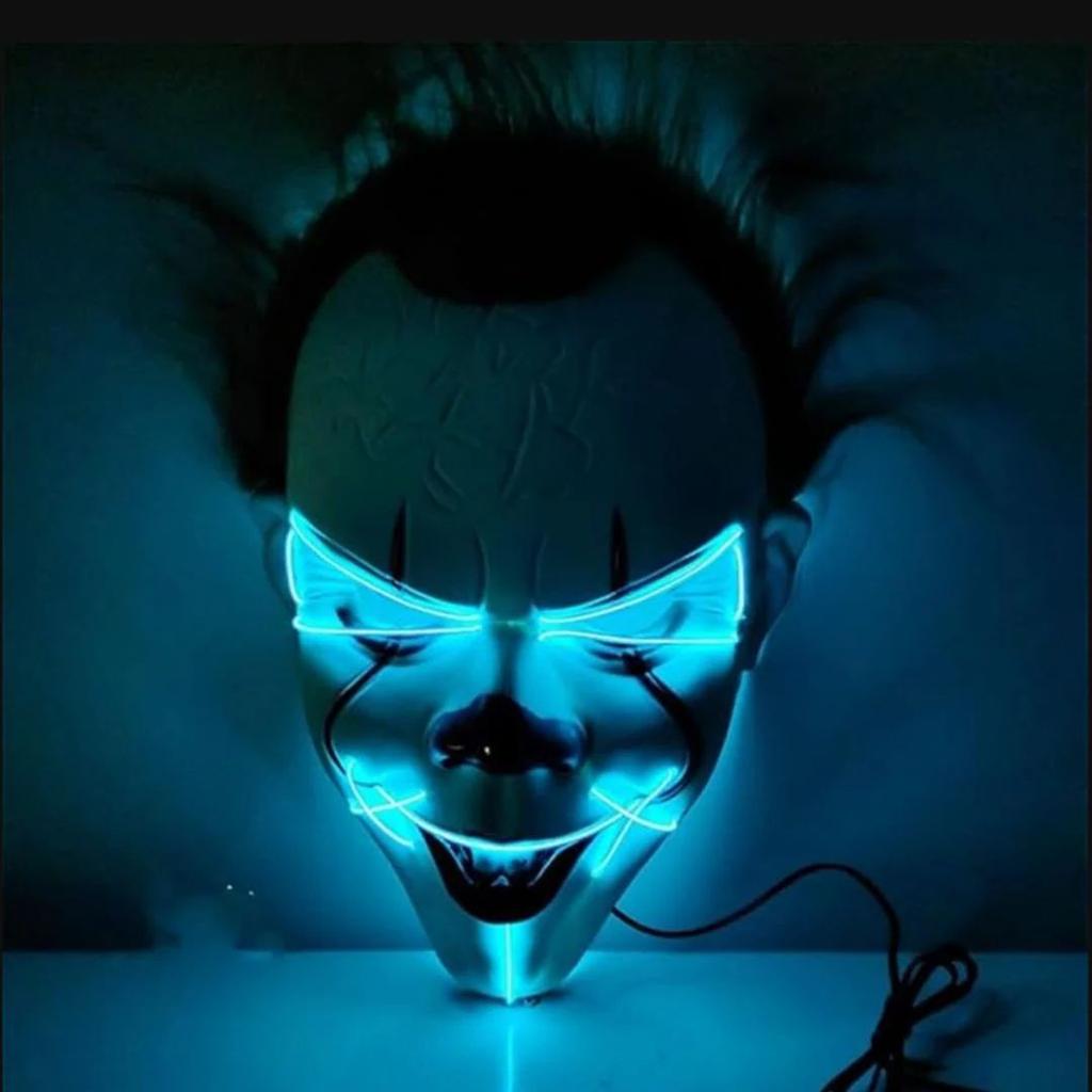 Killer Clown Cosplay Mask | Spine-Chilling Horror Mask Collection — With LED / Pennywise