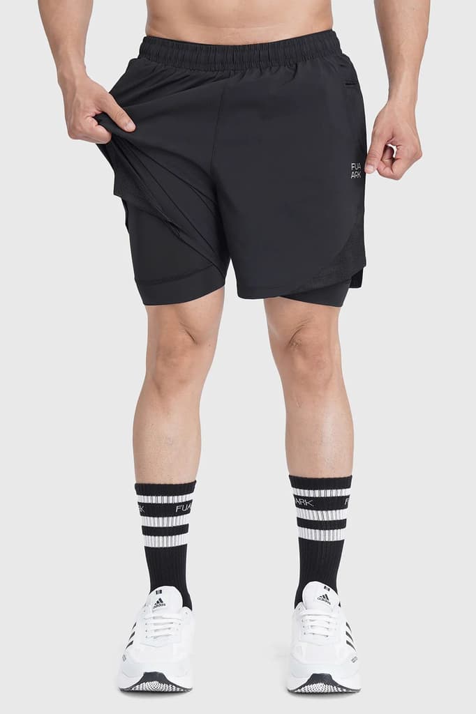2 in 1 Mesh Shorts Black With Black — photo 6