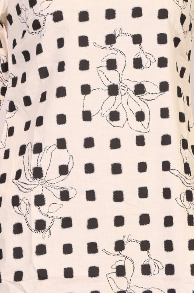 Off White Geometric Printed Pure Cotton Straight Kurta — photo 2