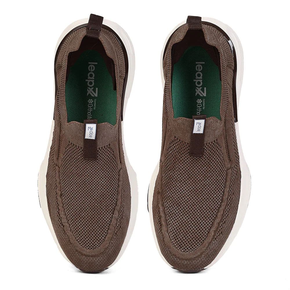 Leap7X by Liberty Men's CHICAGO-1 Brown Slip-On Walking Shoes - EAZYGO Technology with Ortholite Insole — photo 6