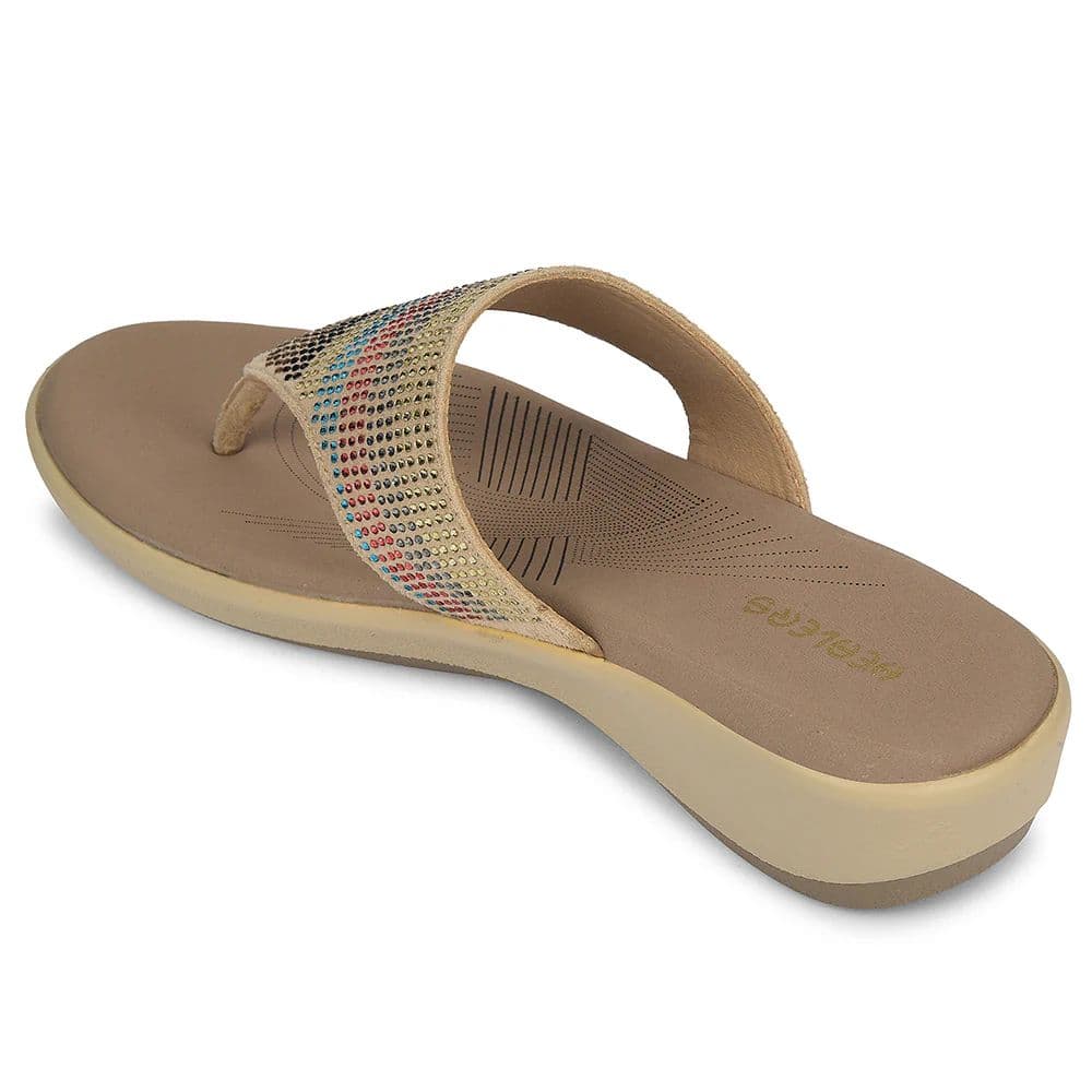 Healers Beige Casual Heeled Sandal For Women JFL-69 By Liberty — photo 5