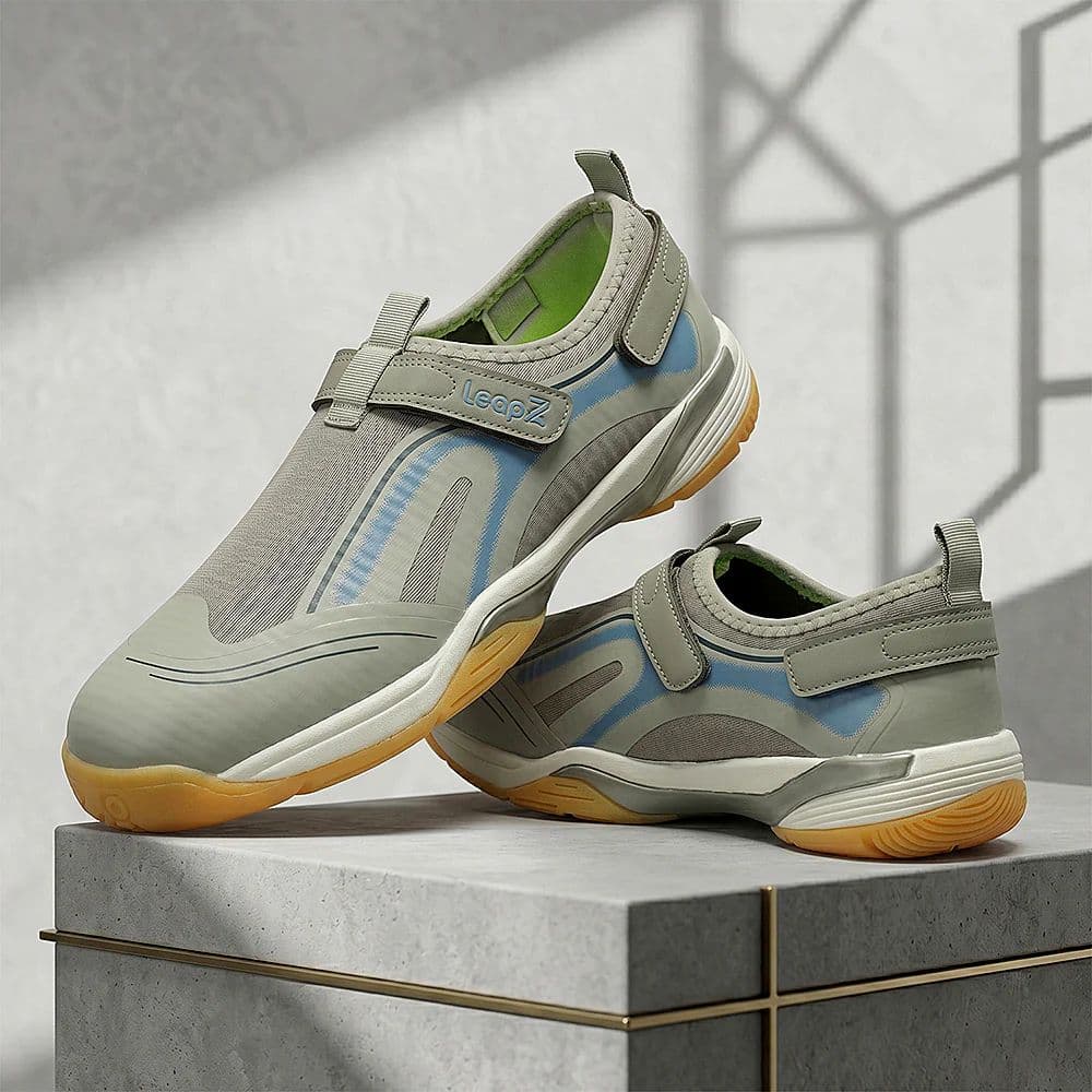 Leap7x NEWRACE-1E Light Grey Sports Non Lacing Walking Shoes For Men By Liberty — photo 2