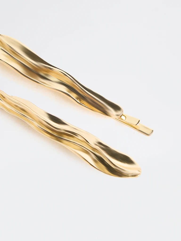 Westside Accessories Gold Irregular Textured Clips - Pack of 2 — photo 3
