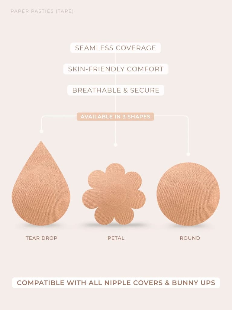 Round Nipple Pasties – Cotton, Medical Grade Adhesive, Full Coverage, Breathable & Invisible | Pair of 5 — photo 2