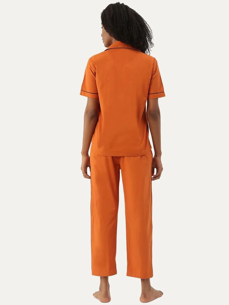 Women's Organic Cotton Solid Sleepsuit Set (Pack Of 1) — photo 4