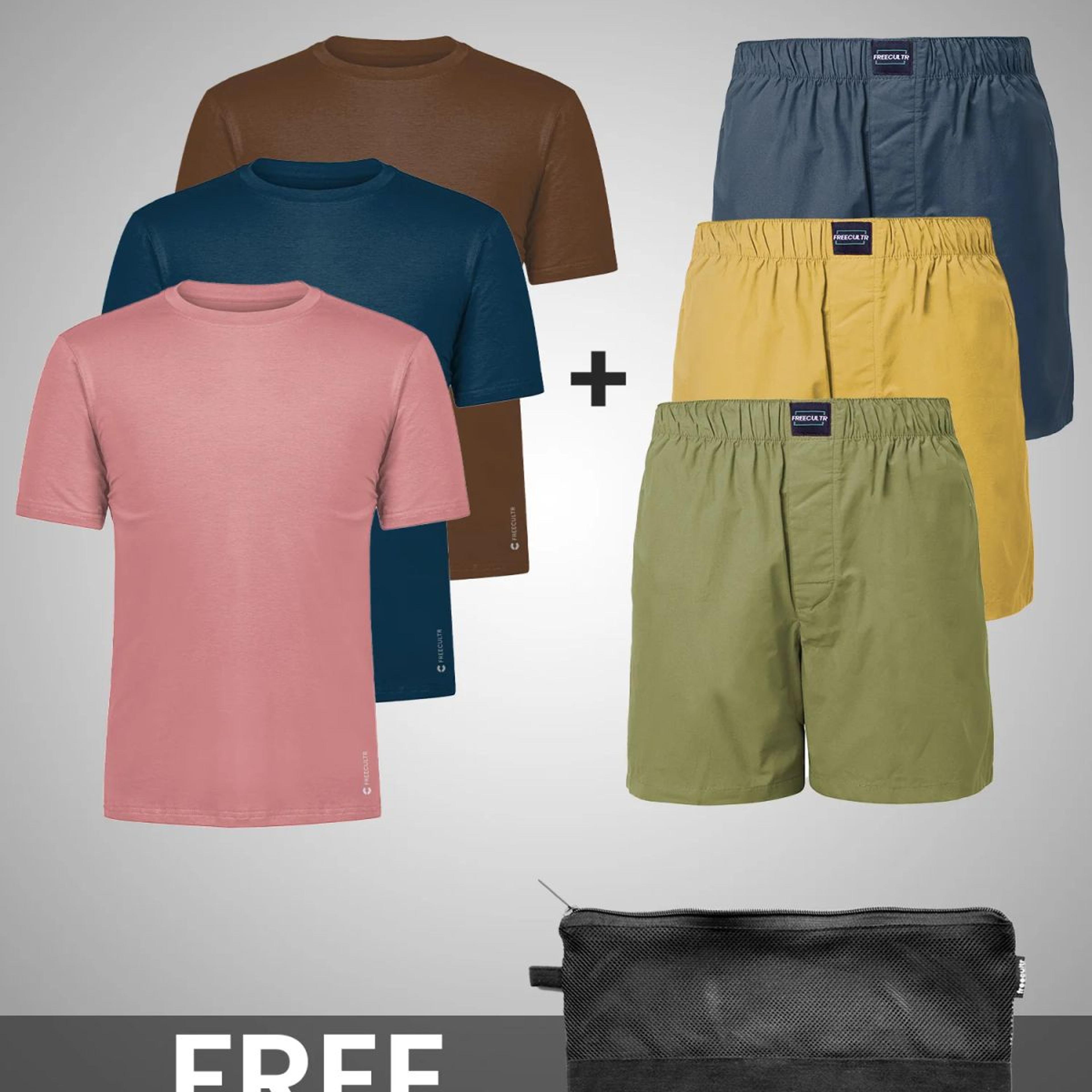 Men’s All-Day Activewear Set: Boxers and Cotton T-Shirt
