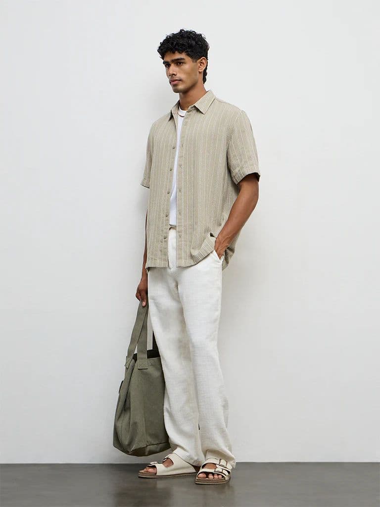 ETA Light Sage Nature-Inspired Relaxed-Fit Cotton Shirt — photo 2